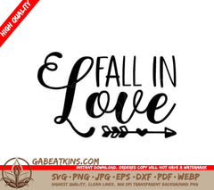 Fall In Love SVG -  Sign Design SVG