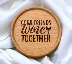 Good Friends Wine Together SVG Design - Wine Lover Gift SVG