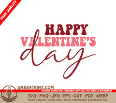 Happy Valentines Day SVG Design - Cut File for Valentines Day Decorations SVG