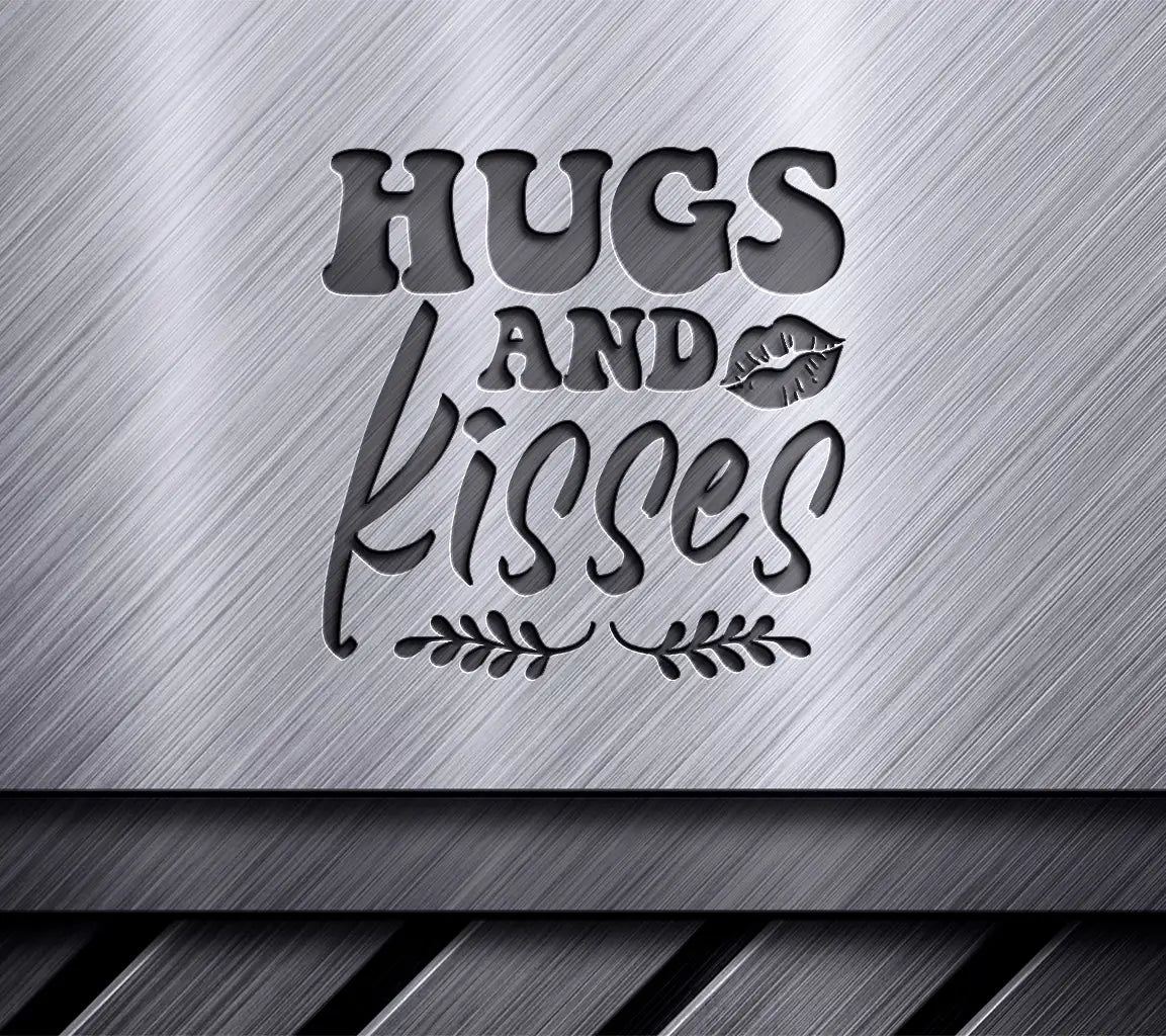 Hugs & Kisses SVG Cut File - Red & Pink Sign Design SVG