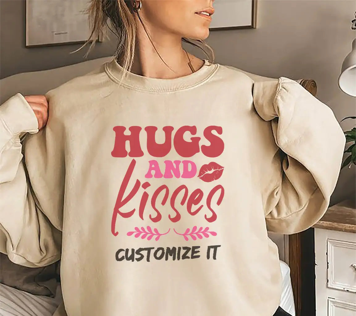 Hugs & Kisses SVG Cut File - Red & Pink Sign Design SVG