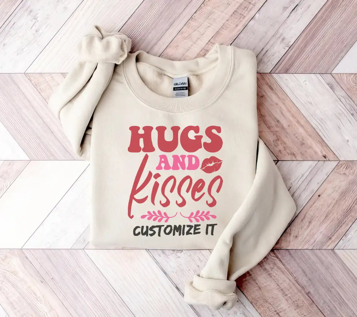 Hugs & Kisses SVG Cut File - Red & Pink Sign Design SVG