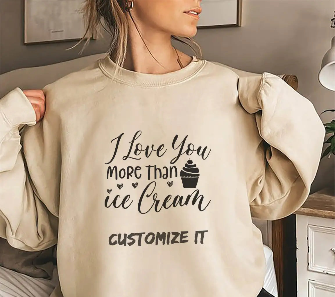 I Love You More Than Ice Cream SVG Design - Cute Couple Sign SVG