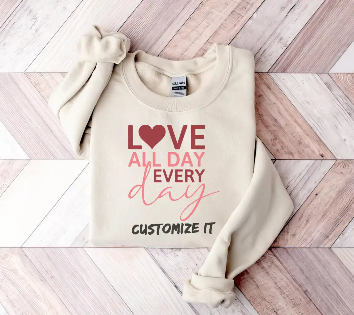 Love All Day Every Day SVG Design - Printable Poster SVG