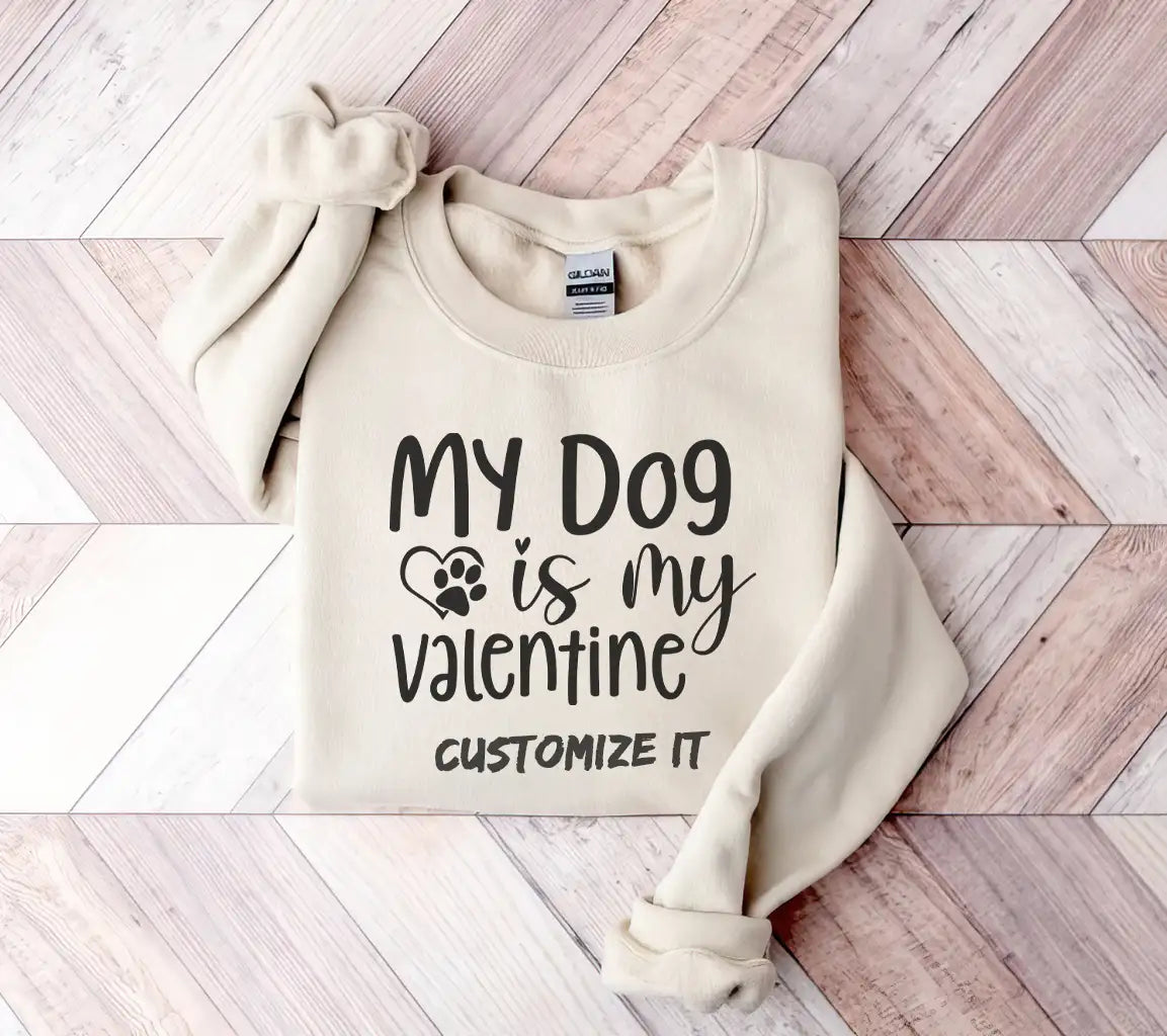 My Dog Is My Valentine SVG - Cute Dog Lover Valentines Day Design SVG