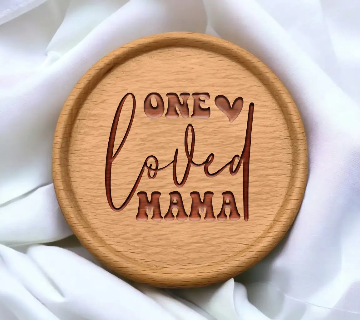 One Loved Mama SVG Cut File - Pink Letters - Mothers Day Design SVG