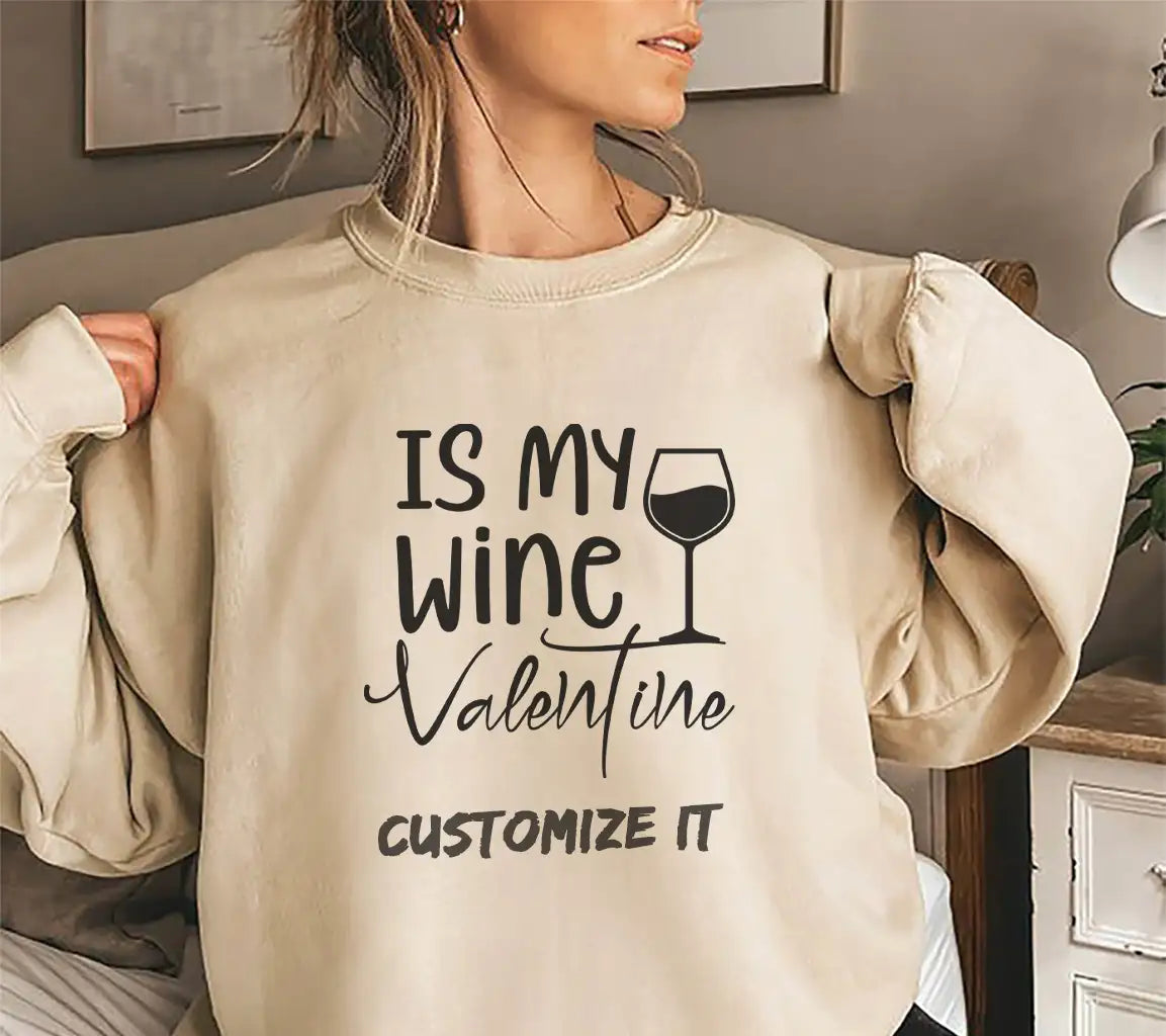 Wine is My Valentine SVG - Valentines Day Wine Lover Design SVG