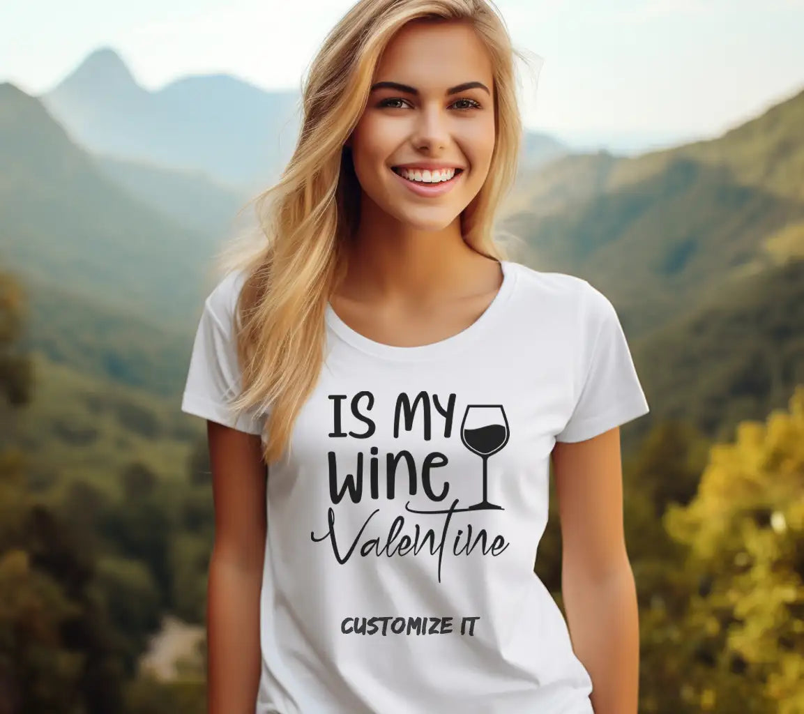 Wine is My Valentine SVG - Valentines Day Wine Lover Design SVG