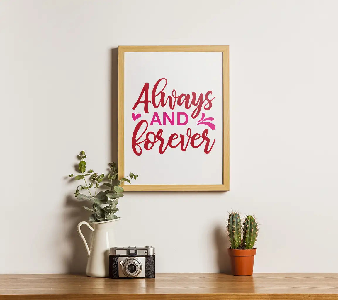 Always & Forever Red & Pink SVG Design for T-shirts SVG