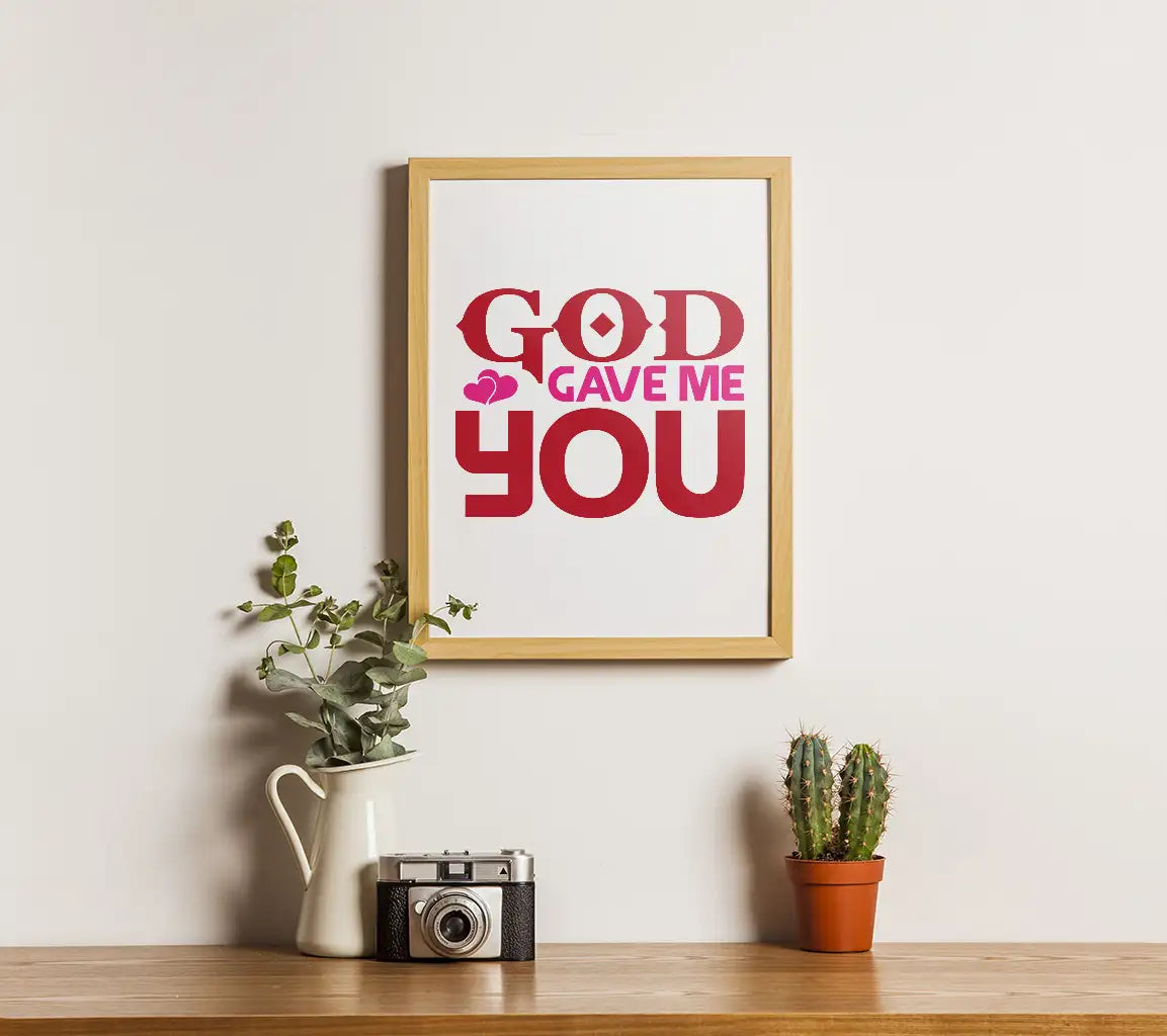 God Gave Me You SVG - Red & Pink Sign - T-Shirt Design SVG