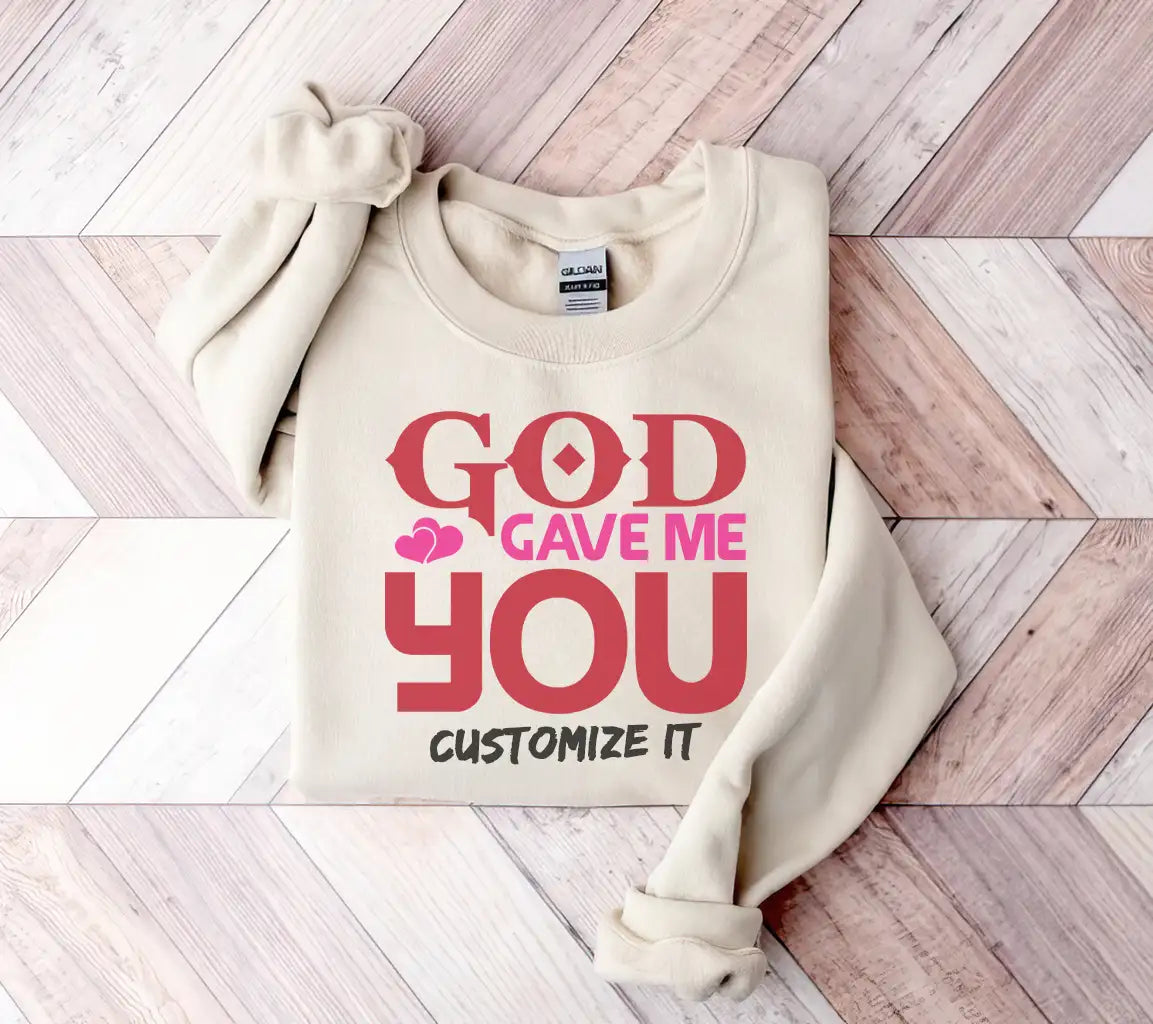 God Gave Me You SVG - Red & Pink Sign - T-Shirt Design SVG