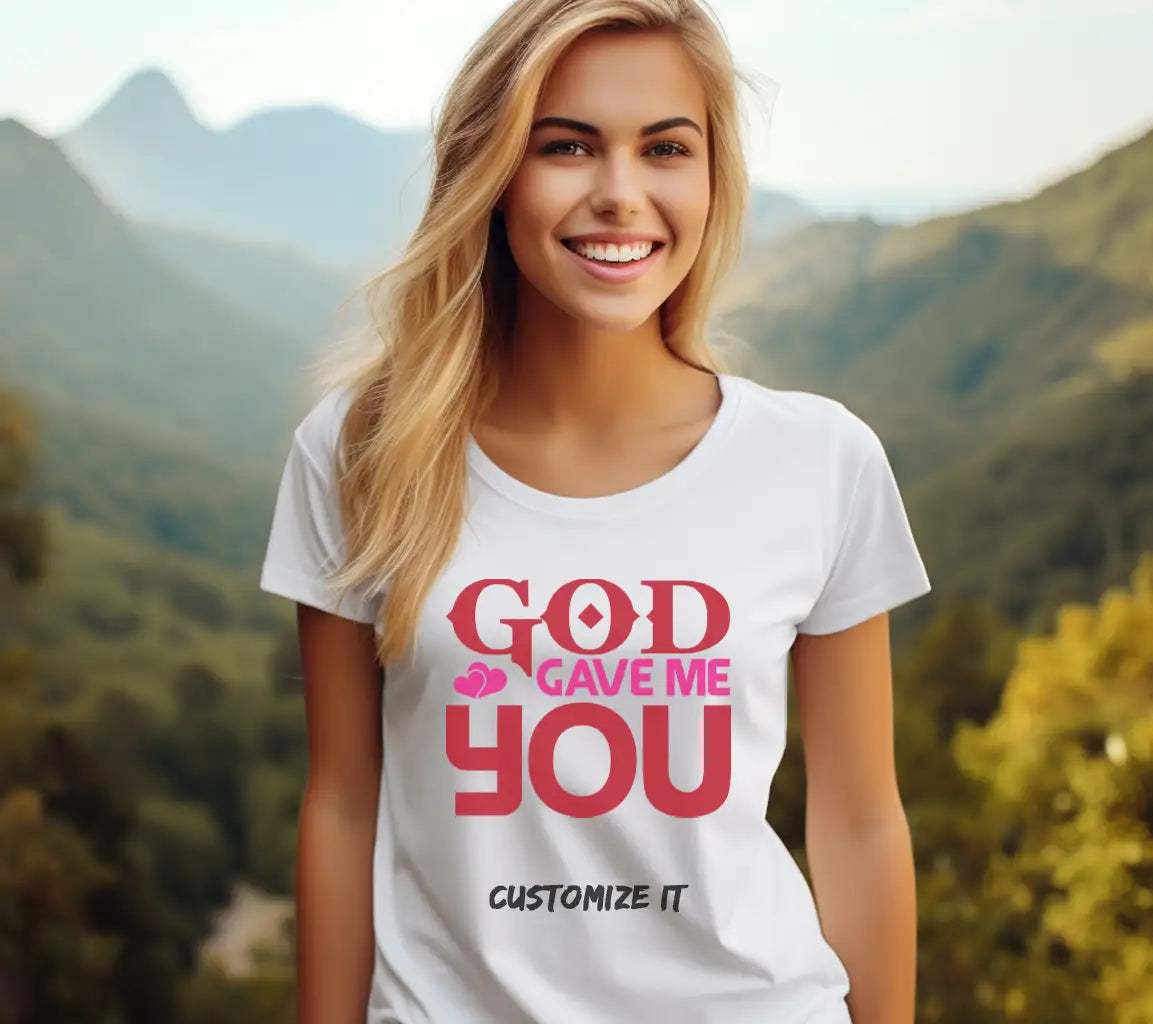 God Gave Me You SVG - Red & Pink Sign - T-Shirt Design SVG