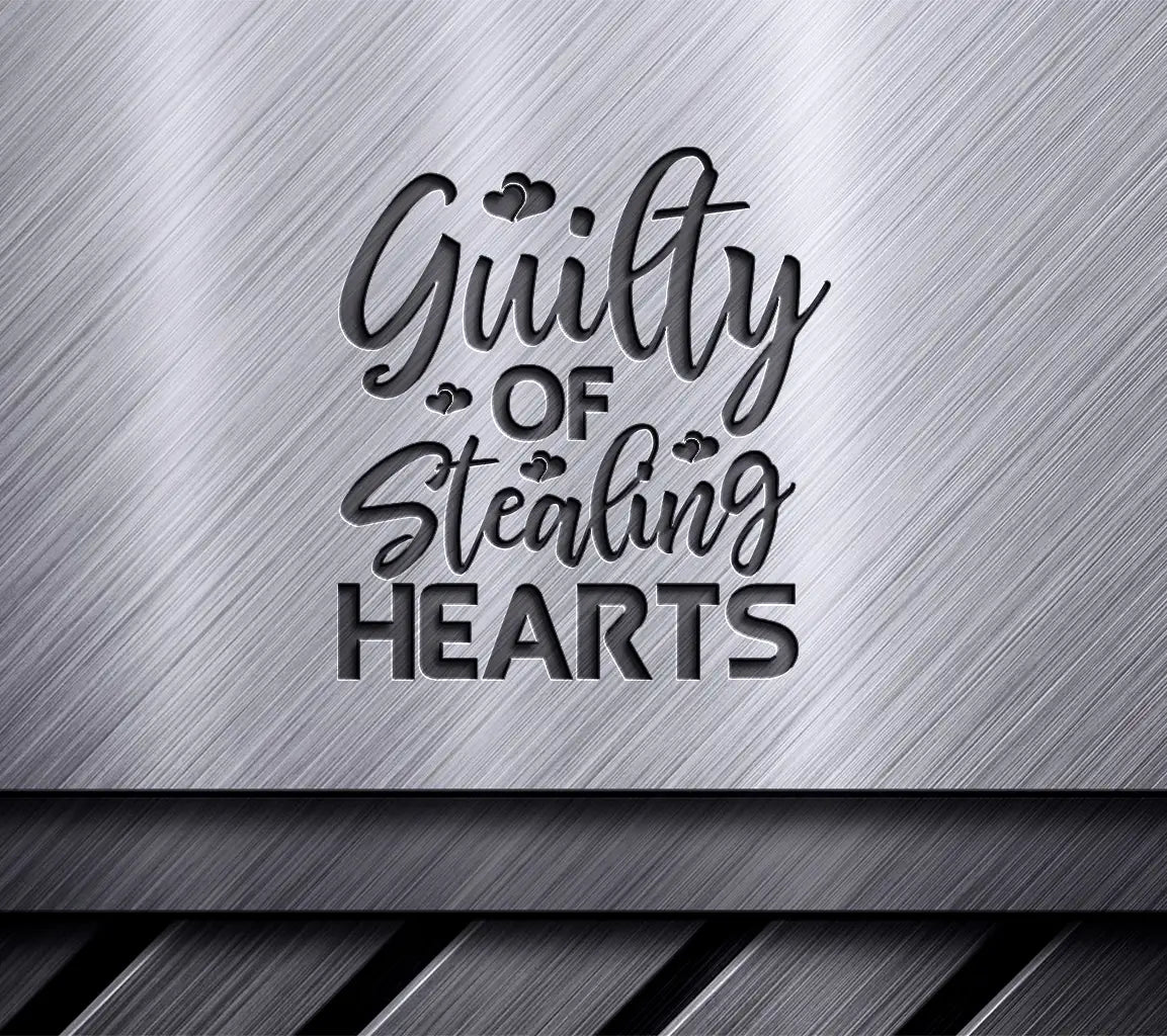 Guilty Of Stealing Hearts SVG - Pink & Red Sign T-Shirt Design SVG