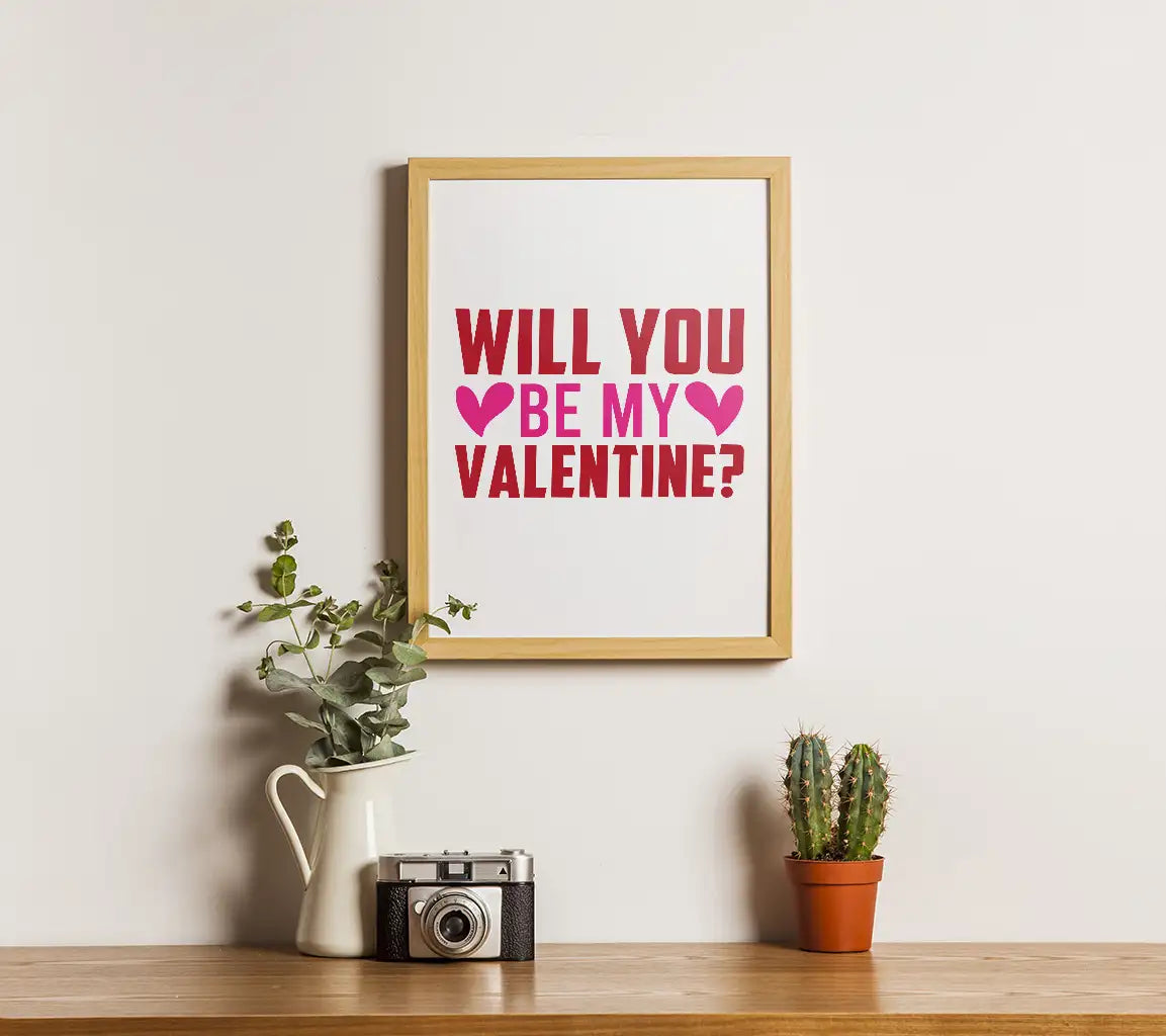 Will You Be My Valentine SVG - T-Shirt Design & Poster SVG