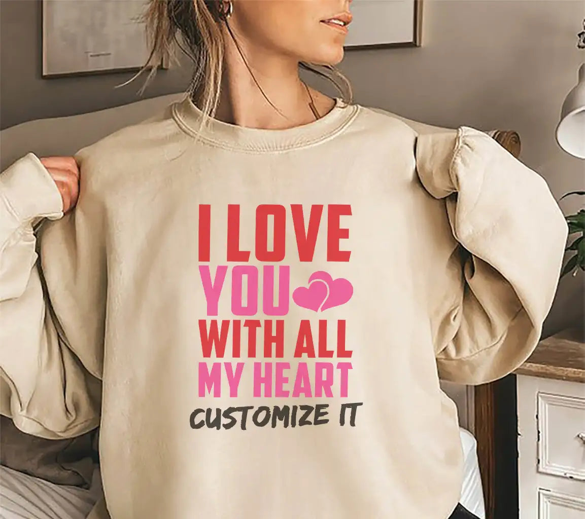 I Love You With All My Heart SVG - T-Shirt Design SVG