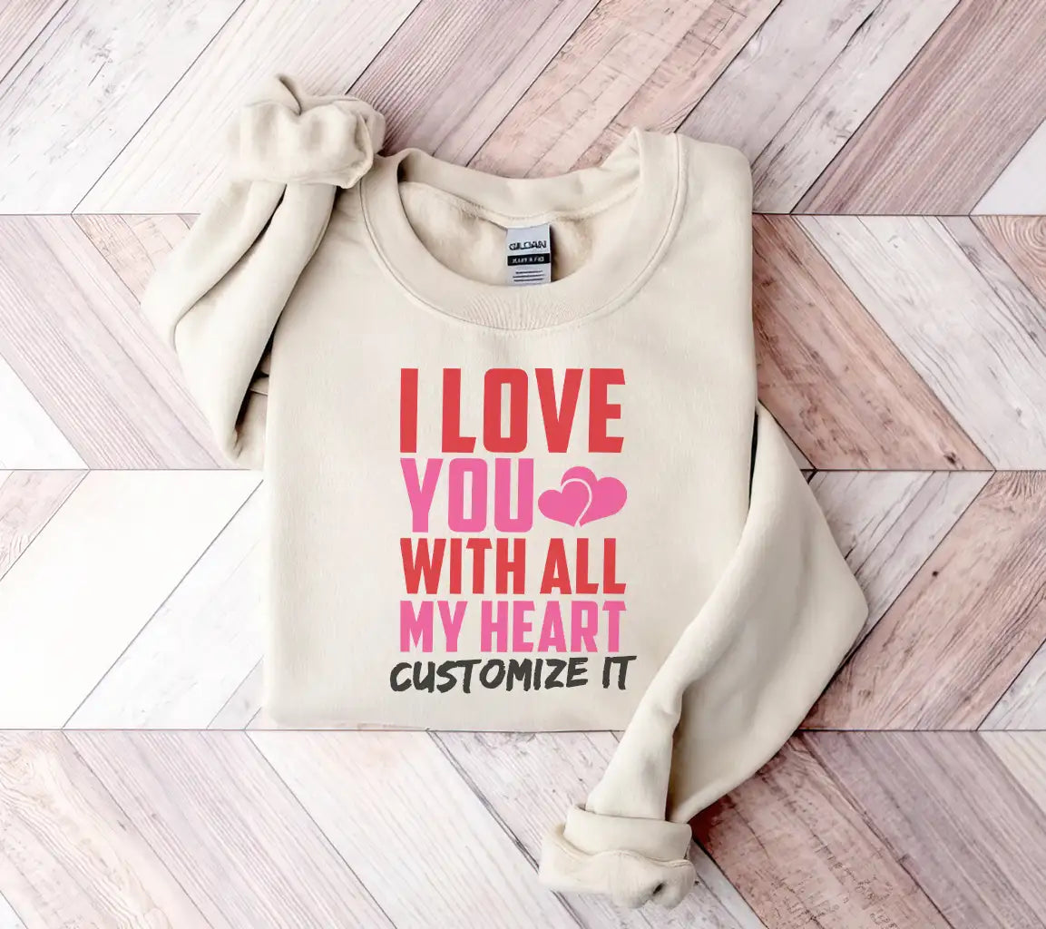 I Love You With All My Heart SVG - T-Shirt Design SVG