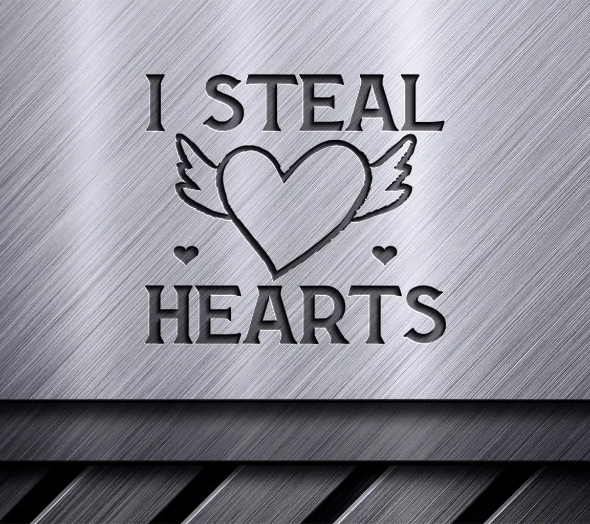 Steal Hearts SVG - Heart with Wings & Quote - Day T-Shirt Design SVG