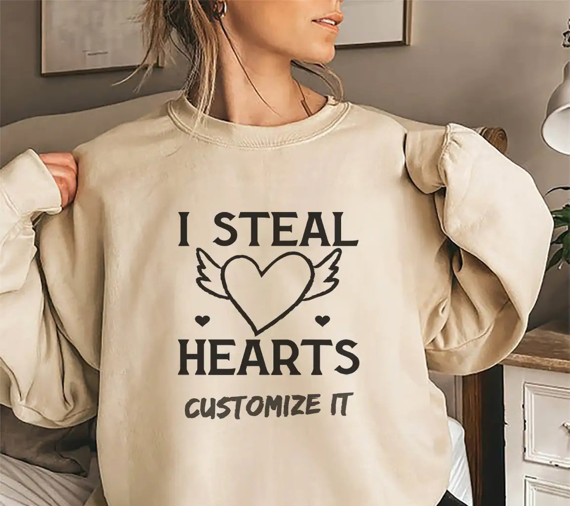 Steal Hearts SVG - Heart with Wings & Quote - Day T-Shirt Design SVG