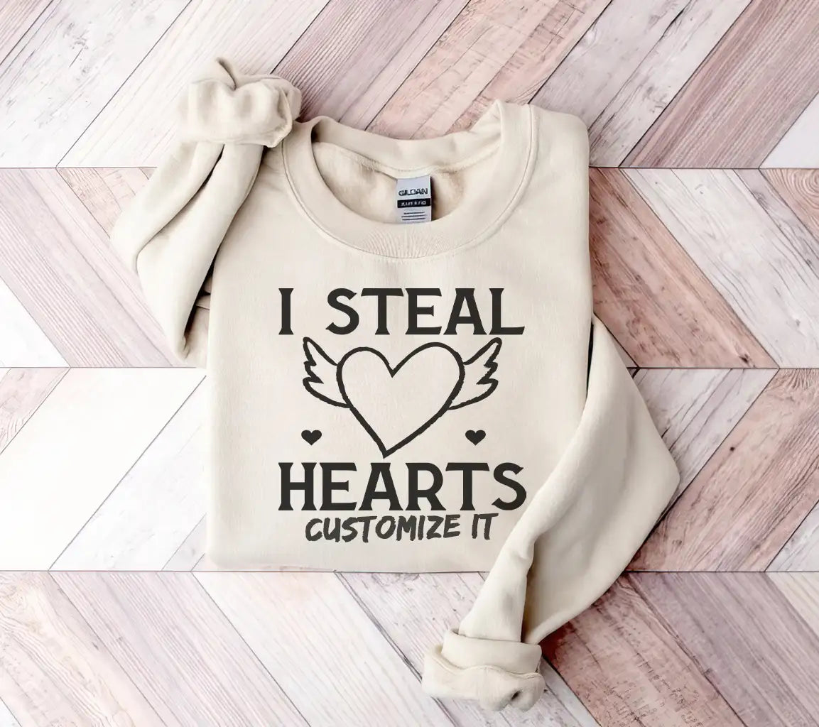 Steal Hearts SVG - Heart with Wings & Quote - Day T-Shirt Design SVG