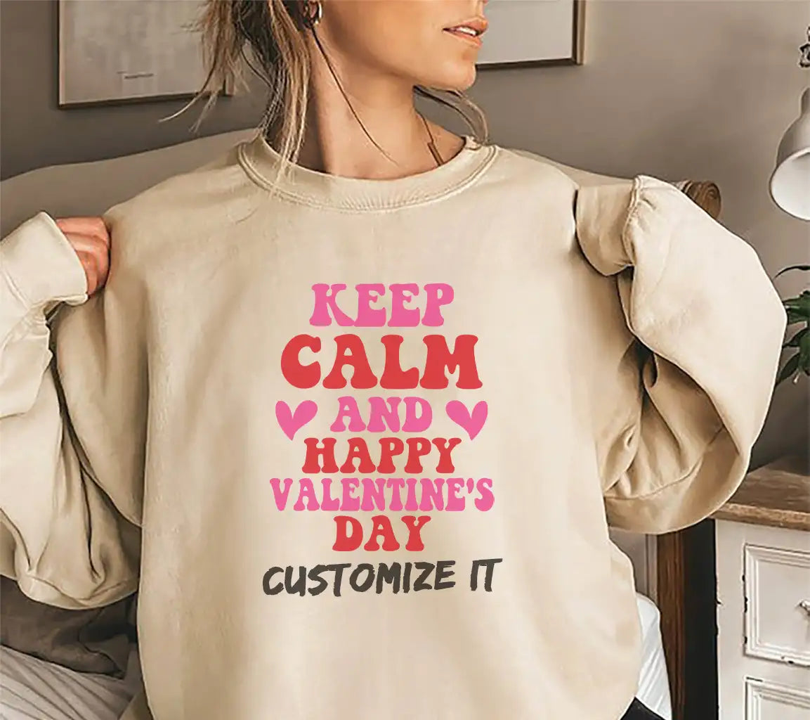 Keep Calm & Happy Valentines Day SVG Design - T-Shirt, Poster & More SVG