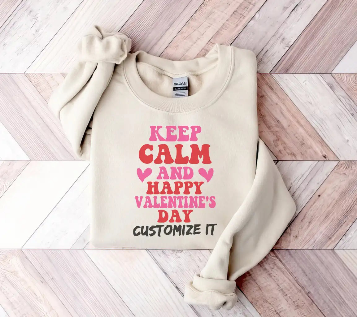 Keep Calm & Happy Valentines Day SVG Design - T-Shirt, Poster & More SVG