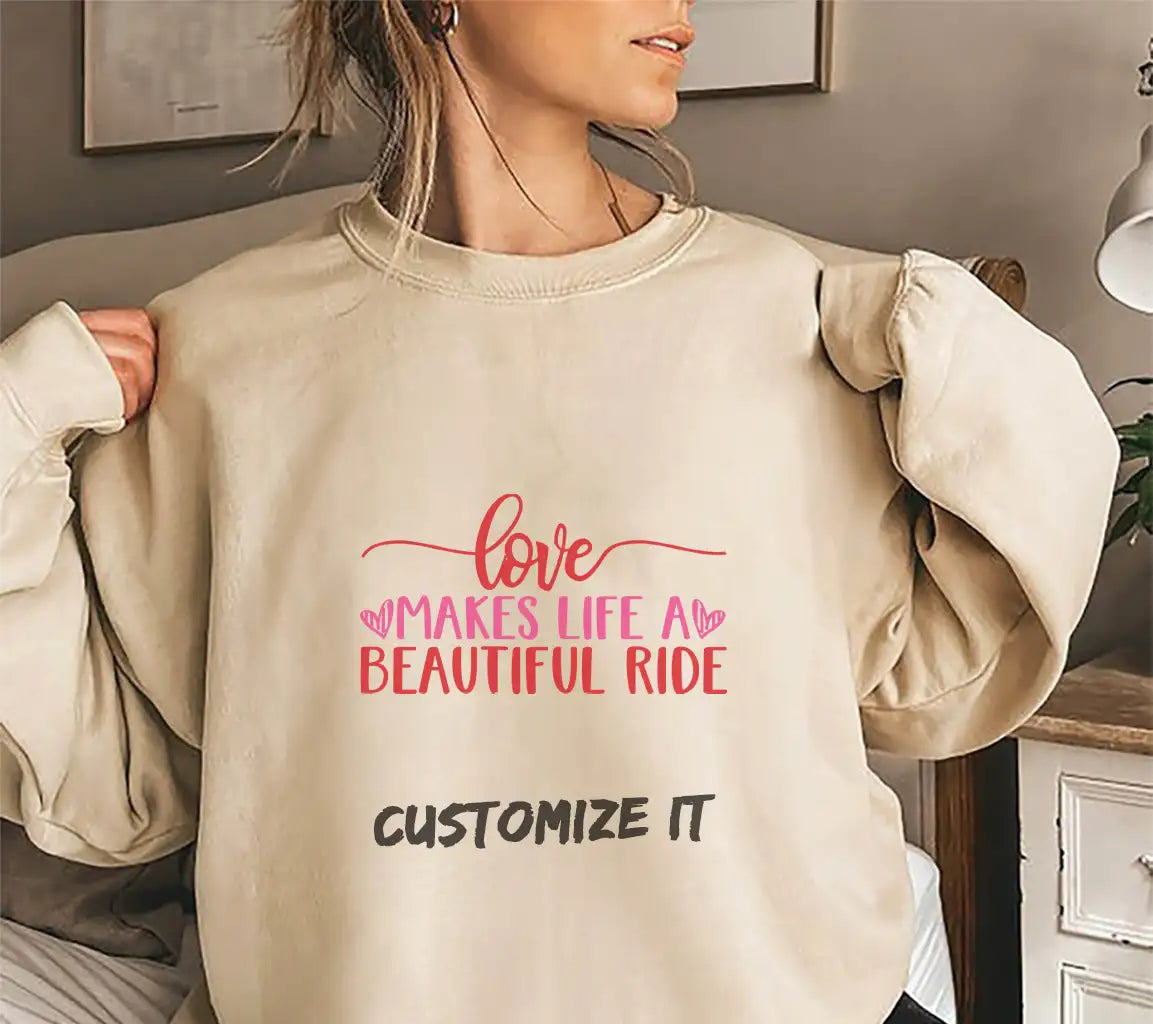 Love Makes Life A Beautiful Ride SVG - T-Shirt Design SVG