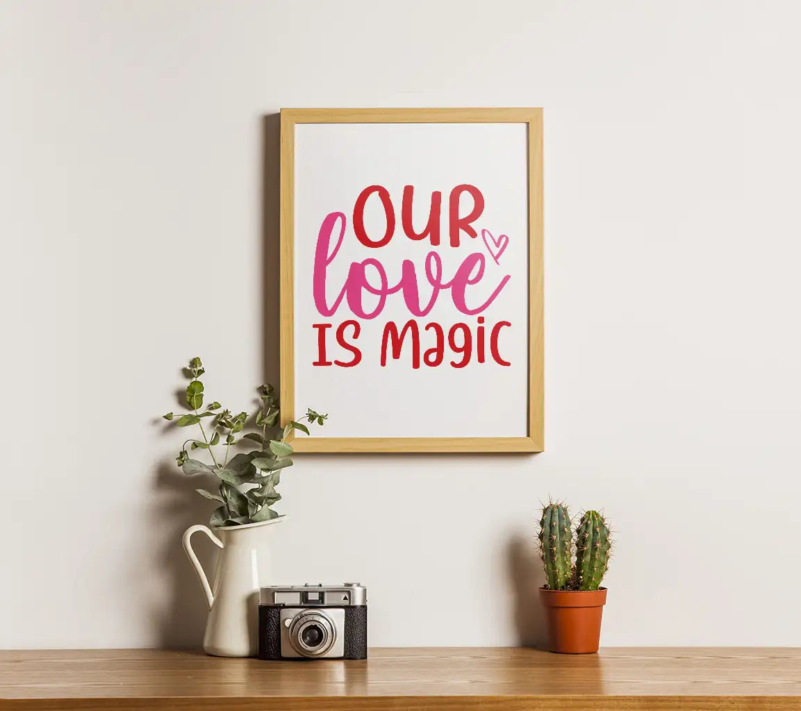 Red & Pink Our Love Is Magic SVG for T-Shirt Design SVG