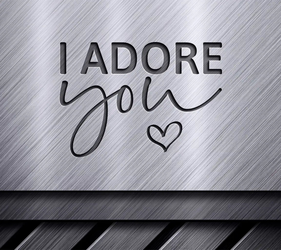 I Adore You Pink & Red SVG Cut File - Valentines Day Design SVG