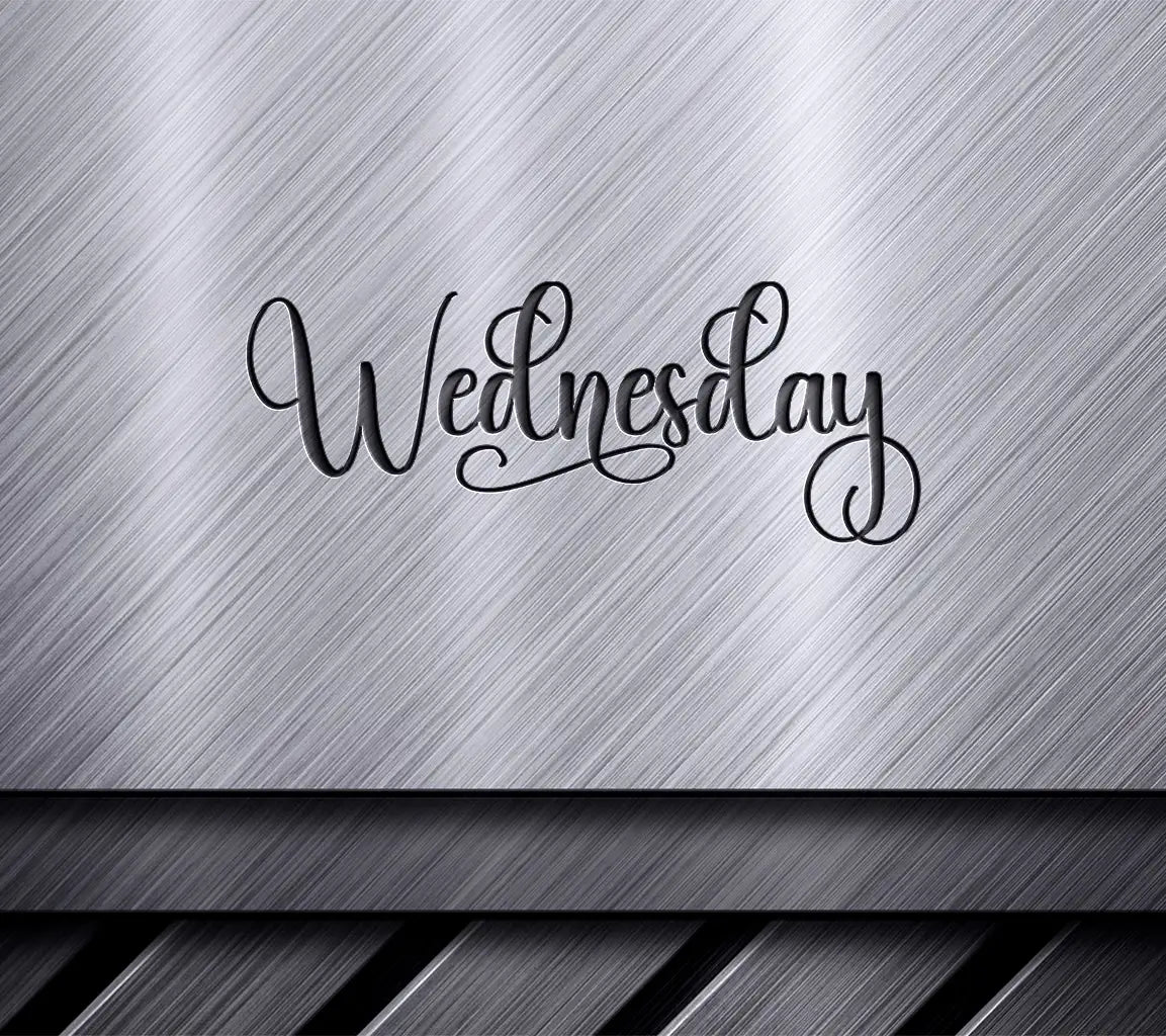 Cursive Wednesday SVG - White Background - Day of the Week Graphic SVG