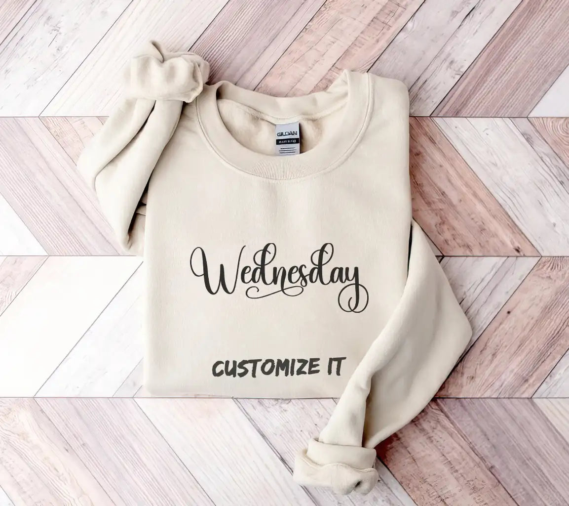 Cursive Wednesday SVG - White Background - Day of the Week Graphic SVG