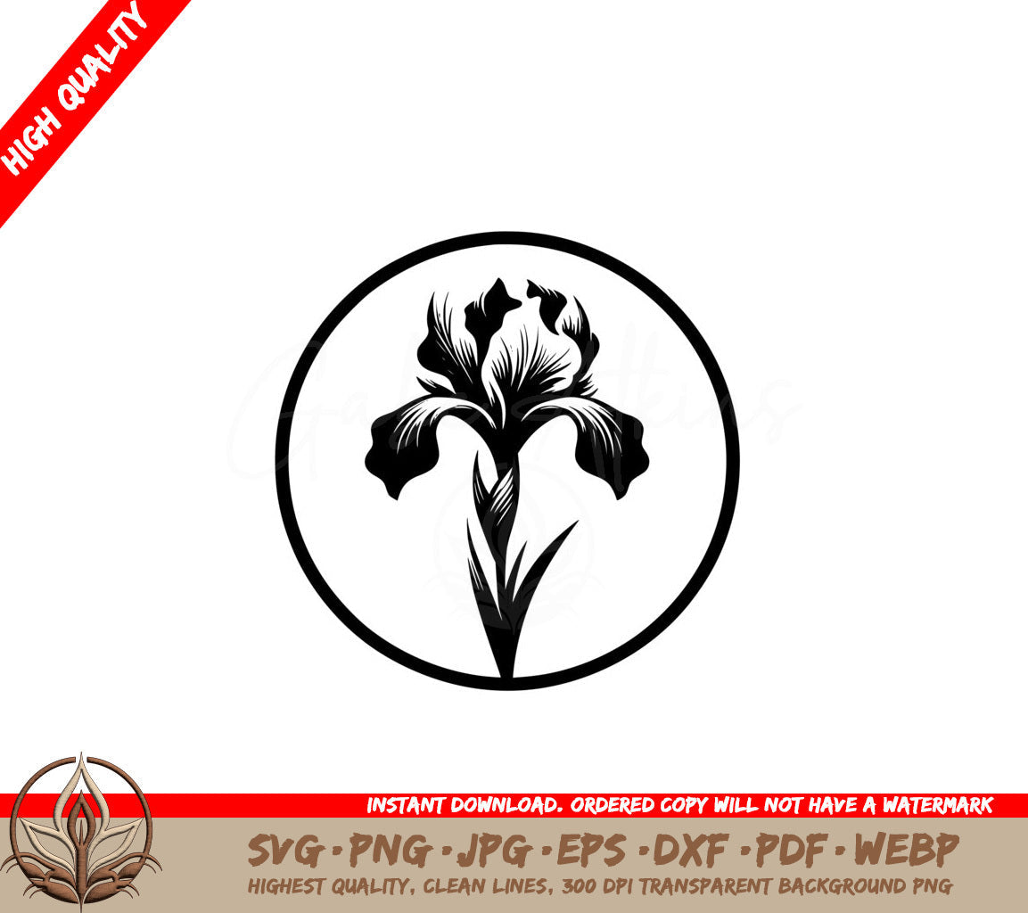 Decorative Iris Digital Product - SVG