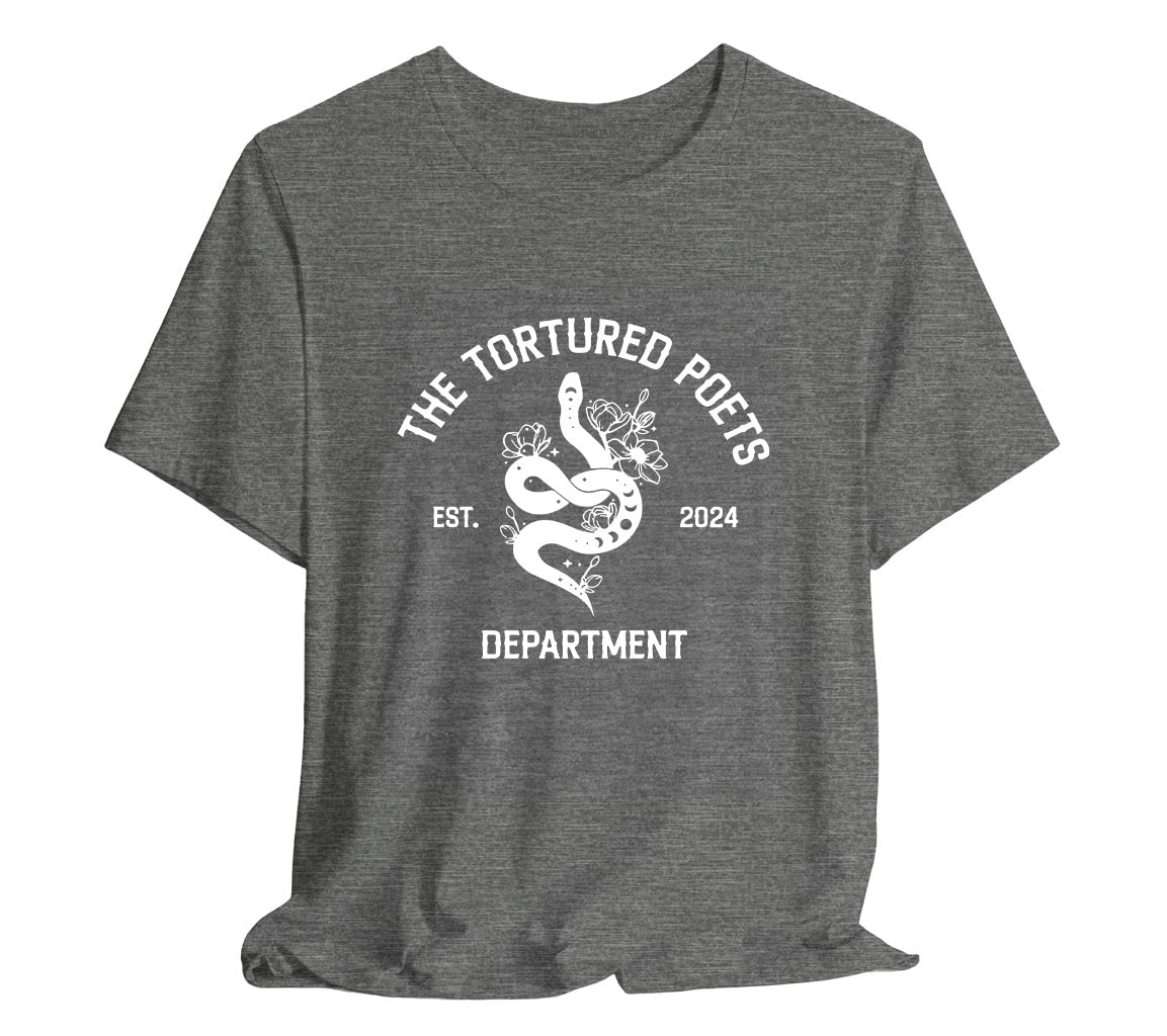 TTPD Reputation Snake Design T-Shirt, The Tortured Poets Department Ad | Tortured Poets Department Adult Unisex Bella + Canvas