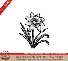 Delicate Daffodil Bloom SVG - Digital Product File