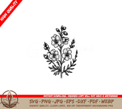 Delicate Larkspur SVG - Digital File (SVG, PNG, JPG, AI, PDF, DXF, EPS, WebP)