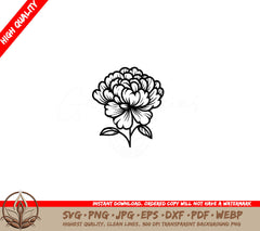 Delicate Peony SVG - Digital File in Multiple Formats