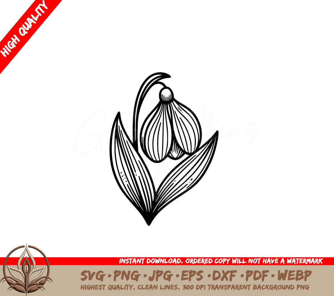 Snowdrop Delight SVG - Digital Product, Various File Formats