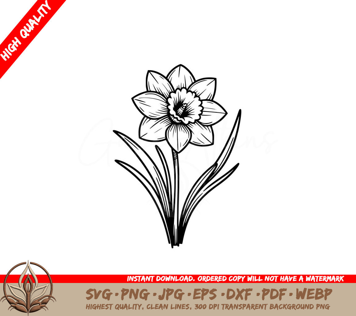 Delightful Daffodil SVG: Single digital product file in various formats for flexibility