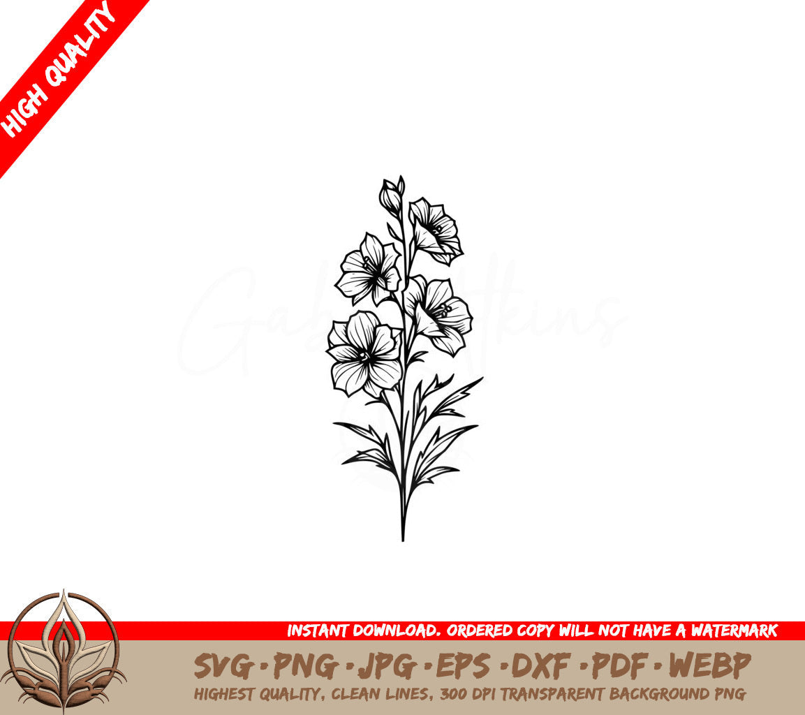 Delphinium Beauty SVG Digital File