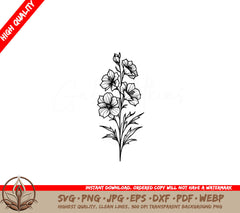 Delphinium Beauty SVG Digital File