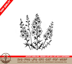 Delphinium Flowers SVG Art Files