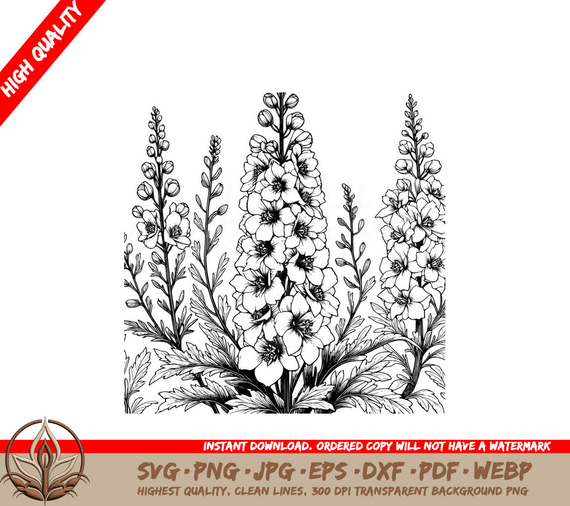 Delphinium Garden SVG Design File