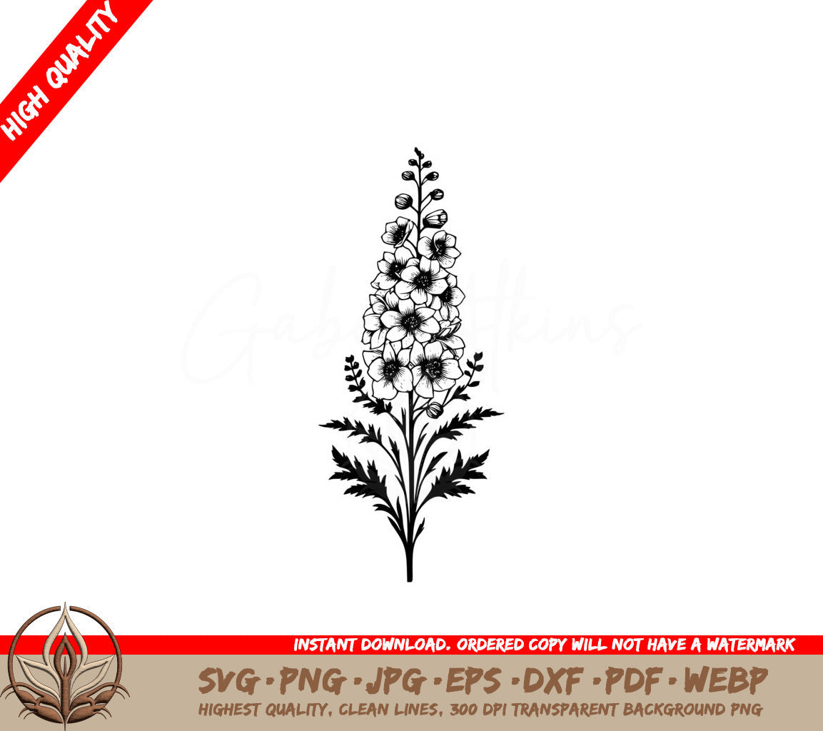 Delphinium Glory Digital Product SVG