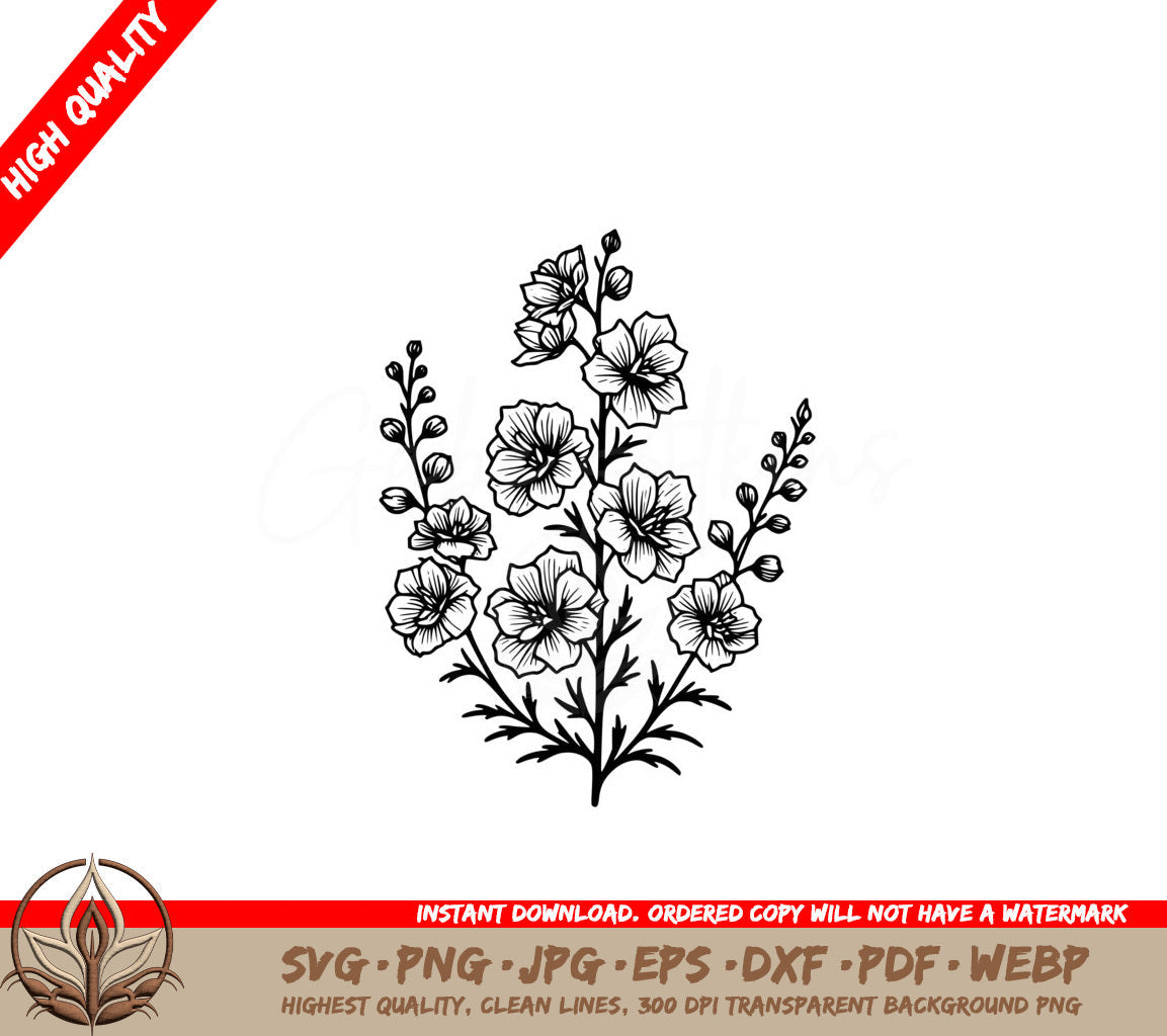 Delphinium Splendor Single Product - SVG