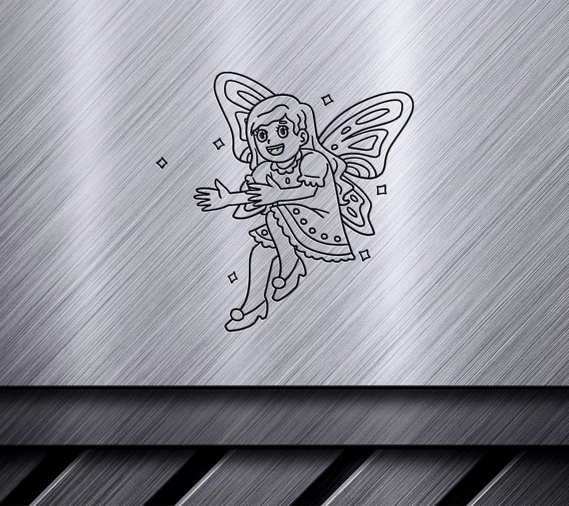  Tooth Fairy with Butterfly Wings SVG Coloring Page SVG