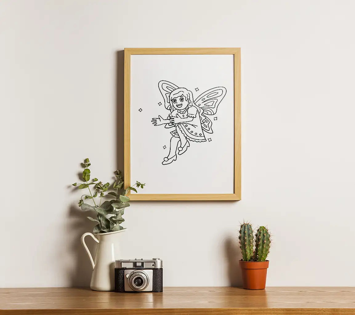  Tooth Fairy with Butterfly Wings SVG Coloring Page SVG