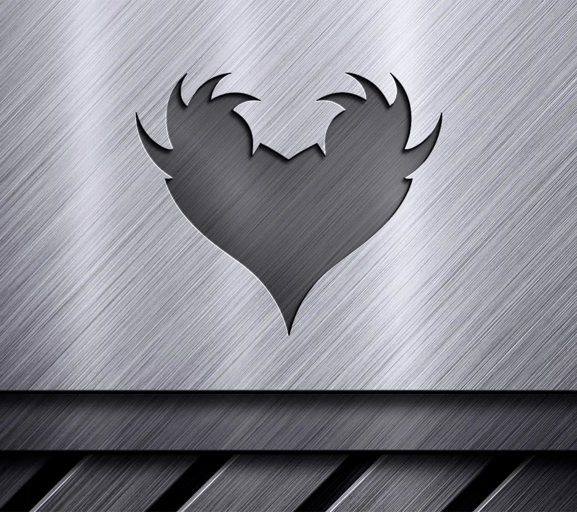  Spiked Heart Silhouette SVG - DevilDemon Heart Design SVG