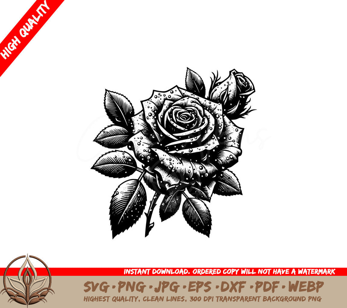 Dew-kissed Blossom SVG - Digital Product in Multiple File Formats