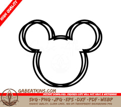  Mickey Mouse Ears SVG - Disney SVG Mickey Mouse Outline SVG