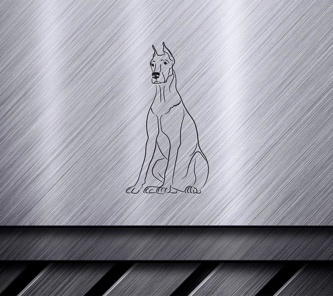 Doberman Dog SVG -  Drawing on White Background SVG