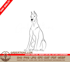 Doberman Dog SVG -  Drawing on White Background SVG